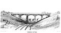 Sonning Cutting, close to the scene of the accident, 24 December 1841. Workmen appear to be repairing bank-slips on the southern side of the cutting at left. Print by JC Bourne published in 1846