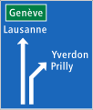 4.38 Indicateur de direction avancé avec répartition des voies sur route principale