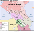 Mapa político do Cáucaso