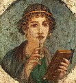 Image 16Woman holding wax tablets in the form of the codex. Wall painting from Pompeii, before 79 CE. (from History of books)