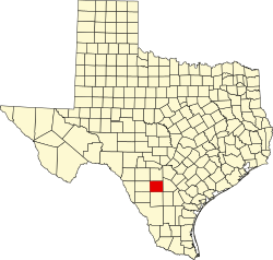 Frio County na mapě Texasu