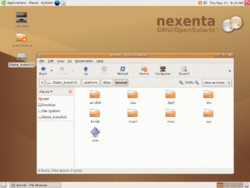 Nexenta OS Alpha 5 s prostředím GNOME 2.14