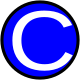 Γαλάζιος κύκλος με το γράμμα C