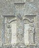 10th century Saxon stone relief of Christ being crucified, flanked by St. Mary and St. John