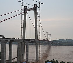 建設中の南渓長江大橋（2012年撮影）