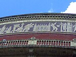 The cathedral as represented on the frieze around the رویال آلبرت هال