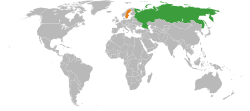 Haritada gösterilen yerlerde Russia ve Sweden
