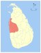 Map showing the location of North Western Province within Sri Lanka