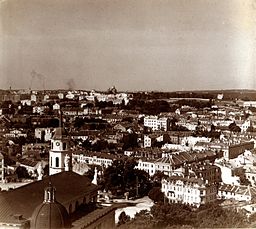 Vy över Vilna från slottsklippan, 1912. Foto av Sergej Prokudin-Gorskij.