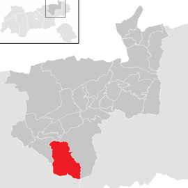 Poloha obce Alpbach v okrese Kufstein (klikacia mapa)