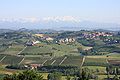 Panorama da Castelnuovo Calcea con veduta verso il Monte Rosa