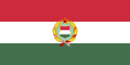 Macaristan Halk Cumhuriyeti bayrağı (armalı versiyon) (1957-1990)