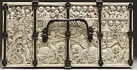 ウォルターズの棺 (Casket with Scenes of Romances (Walters 71264)) の蓋、1330-1350年