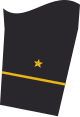Dienstgradabzeichen eines Oberfähnrichs zur See (kein Sanitätsoffizieranwärter) auf dem Unterärmel der Jacke des Dienstanzuges für Marineuniformträger