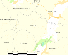 Mapa obce Noyales