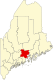 Map of Maine highlighting Waldo County