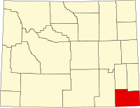 Locatie van Laramie County in Wyoming