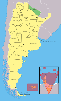 محل استان فورموسا در نقشهٔ آرژانتین