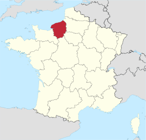 Дээд Норманди мужийн байршил Францын газрын зурагт
