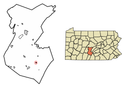 Location of Rockhill in Huntingdon County, Pennsylvania.