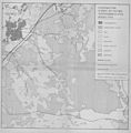 Flächennutzung 1979. Ortschaften und Höfe, die innerhalb des Platzes lagen, sind zu Wüstungen geworden. Durch Aufforstungen haben die Waldflächen zugenommen. Teile des früheren Ackerlandes und der Wiesen werden als Grünland erhalten.[7]