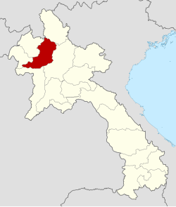 Map showing location of Oudomxay province in Laos