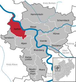 Kaart van Xanten