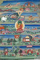 Bhutáni thangka (Dzsátaka mesék, 18-19. század