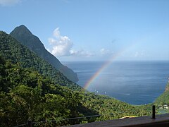 Gros Piton seen from the Ladera Hotel restaurant – September 2007