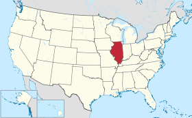 Illinois na mapě USA