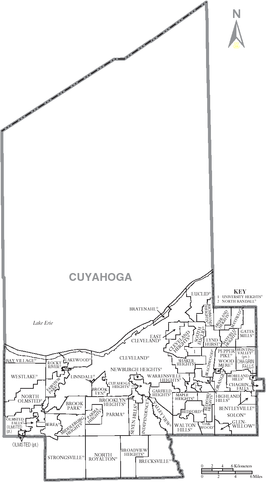 Kaart van Cuyahoga County