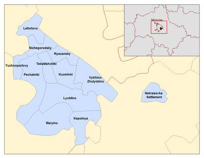 South Eastern Okrug districts