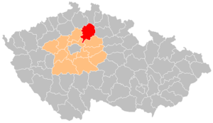 Район Млада-Болеслав на карте