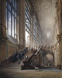 Король Виктор Эммануил II, Камилло ди Кавур и министры на открытии V парламента Королевства Сардинии (ит.) в палаццо Мадама, 1853 год.