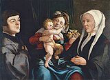 Мадонна с Младенцем, нарциссами и с донаторами. Ок. 1525. Дерево, масло. Музей Тиссена-Борнемисы, Мадрид