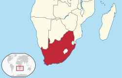 Location of Janubiy Afrika Respublikasi
