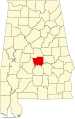 State map highlighting Autauga County