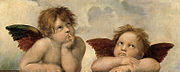 Engel auf Raffaels Gemälde „Sixtinische Madonna“