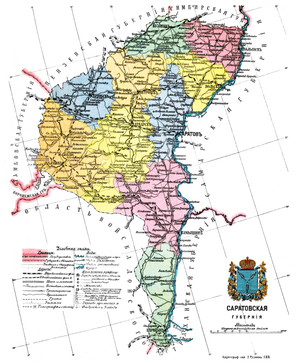 Саратовская губерния на карте