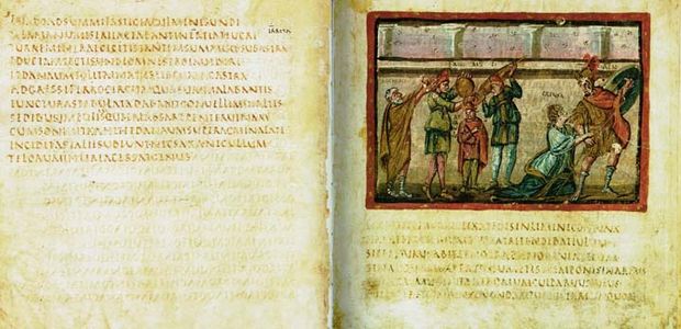 Vergilius vaticanus, «Бегство из Трои», лист 21