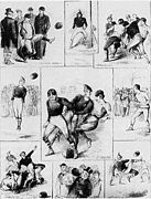 Un'illustrazione della partita Scozia-Inghilterra all'Hamilton Crescent.