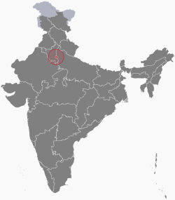 Location of Delhi in India