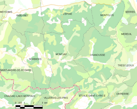 Mapa obce Montjay