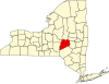 Округ Отсего на карте штата.