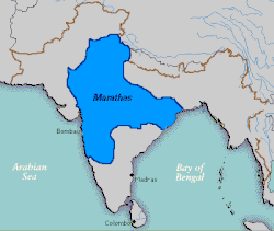 Імперії Маратха: історичні кордони на карті