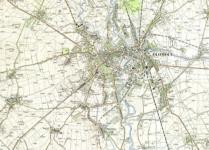 Topografická mapa z roku 1955 v  měřítku 1:25 000.