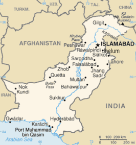 Kaart van Pakistan