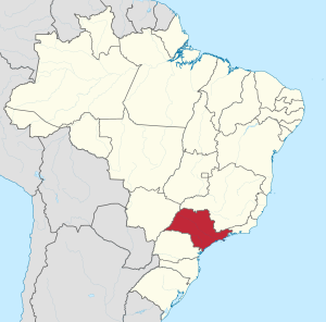Localização de São Paulo no Brasil