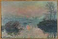 Soleil couchant sur la Seine à Lavacourt, effet d'hiver van Monet, 1880