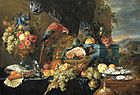 Богато накрытый стол с попугаями. Ок. 1650. Холст, масло. Академия изобразительных искусств, Вена